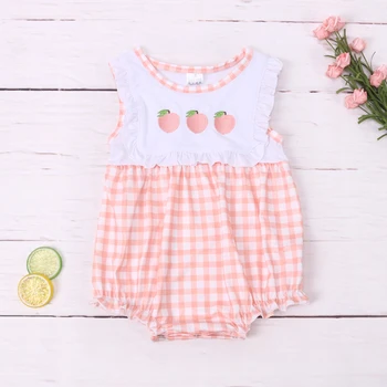 0-3T Baby Girl Šaty svetloružovej Jeden Kus Roztomilý Romper Sťahovacie Nohavice Letné Štýl Útulný Nové Broskyňa Bublina