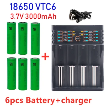 100% Nový, Originálny 3,7 V 3000 mAh Li ion 18650 batérie pre SONY US18650 vtc6 3000 mah 18650 batéria 3.7 V +1pcs USB nabíjačky