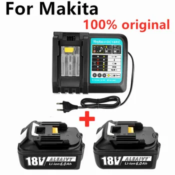 100% originálne BL1860 Nabíjateľná Batéria 18V 6000mAh, Lítium-iónová pre Makita Batérie 18v BL1840 BL1850 BL1860B LXT400 + Nabíjačka
