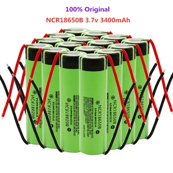 10pcs 100% Originálne 18650 batérie 3400mah 3,7 v lítiová batéria NCR18650B 3400mah Vhodné pre baterky batérie +DIY drôt