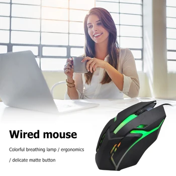 120 cm USB 5500dpi 2 Tlačidlá Led Káblovej Myši Optická Business Myši Príslušenstvo Svietiť pre Hru Office