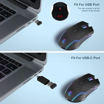 1Set 2.4 G Wireless Mouse Ergonomická Myš Mover LED Nabíjateľná Silent Mouse, USB, Optická Myš 1Set 2.4 G Wireless Mouse Ergonomická Myš Mover LED Nabíjateľná Silent Mouse, USB, Optická Myš 4