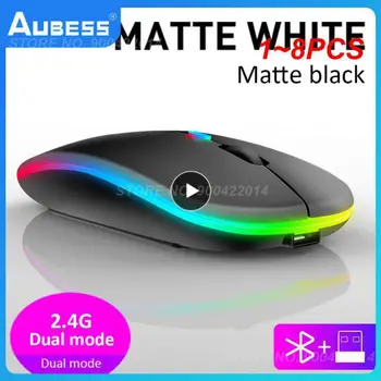 1~8PCS Wireless Mouse RGB Nabíjateľná Myší Bezdrôtový Počítač Mause LED Podsvietený Ergonomic Gaming Mouse na Notebook PC