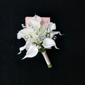 2023 Skutočné Fotografie Bridesmaid, Svadobné Udalosti Biele Kvety Kala s Bell Orhind bouquet de mariage mariée