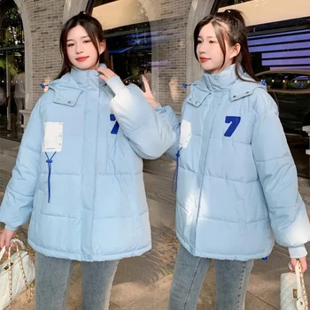 2023 Zimné Ženy Dole Bavlna Kabát S Kapucňou Hrubé Teplé Krátke Študentské Kabát Kórejský Bublina Oblečenie, Vetru Bežné Parkas Kabát