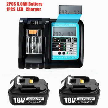 2PCSLatest Inovované BL1860 Nabíjateľná Batéria S LCD 3A Nabíjačku 18V 6000mAh, Lítium-iónová pre Makita Batérie 18v BL1830 BL1850