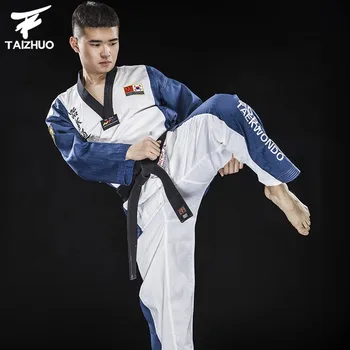 (3 farby) Veľké Propagačné Unisex Taekwondo Školenia Uniformy Dospelých Mužov Wemen školenia taekwondo uniformy