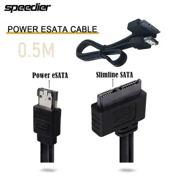 50 cm Tenká Sata 7+6 13Pin Optickej Jednotky Power ESATA USB 2-v-1 Dátový Kábel Podporuje 12V Napätie 5V 0,5 m
