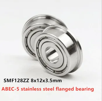 50pcs kvality ABEC-5 nehrdzavejúcej ocele prírubovým ložiskom SMF128ZZ 8x12x3.5 miniatúrne príruby hlboké drážky guľkové ložiská SMF128 -2Z 8*12*3.5 mm
