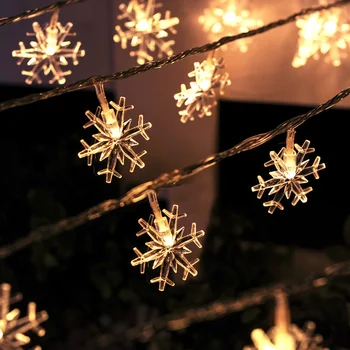 6/10M Vianočný Stromček Snowflake LED Reťazec Svetlo Víla Svetelné Girlandy Dekorácie pre Domov Vianoce, Santa Claus Darčeky na Nový Rok Ornament