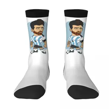 Argentína Lioneler A Messi Kontrast, farebné ponožky Šnúrkou Batoh Kompresné Ponožky pre Humor Grafické Grafické Pohode Dospelých Ponožky