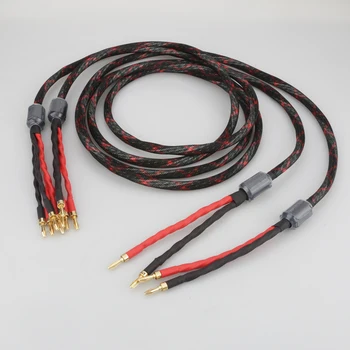 Audiocrast HI-End Západnej Elektrický Kábel Reproduktora HIFI Kábel pre fanúšikov Banán Do Banánových Biwire Reproduktor Wire Audio Line