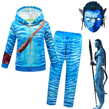 Avatar Jake Party Šaty s Kapucňou, Halloween Kostýmy pre Deti Dievča Avatar Cudzie Anime Cosplay Zamaskovať Kabát, Bundy Karnevalové Oblečenie