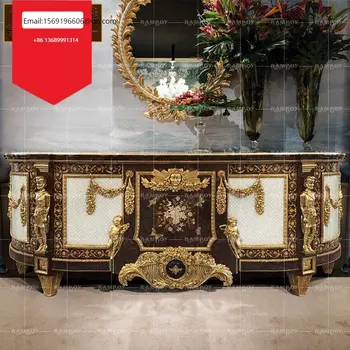 Európskom štýle vyrezávané drevené sideboard Taliansko luxusný palác verandu skrinková obývacia izba ozdobné skrinky