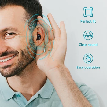 Inteligentný sluchadla Low-Noise Široký-Frekvencia Ušné Starostlivosť Zvukový Zosilňovač s Nabíjačku Box Starších In-Ear Nepočujúcich Mini sluchadla