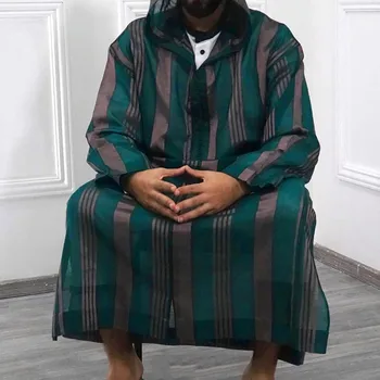 Jubba Thobe Mužov Islamskej arabčina Kaftan Príležitostné Voľné Retro Šaty Abaya Blízkom Východe Moslimské Oblečenie Plus Veľkosť M-4XL
