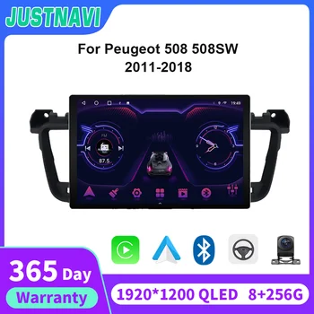 JUSTNAVI 13.1 Palcov Multimediálne autorádio pre Peugeot 508 508SW 2011-2018 Stereo Autoradio s GPS Navigácie Bezdrôtový CarPlay Prehrávač