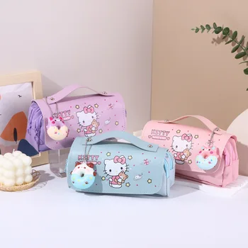 Kawaii Hello Kitty Anime Pero Taška Nové Kuromi Melódie Vysokou Kapacitou Prenosné Pu Kožené Kancelárske Potreby Box Študent Cartoon Skladovanie Taška