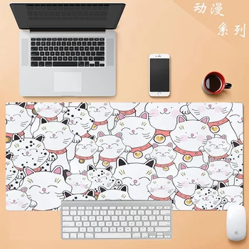 Kawaii Mačka Podložku pod Myš, Ružová, Čierna a Biela s Mačky Xxl Stôl Mat Catpaw Mousepad Veľké Počítač Slipmat Anime Príslušenstvo