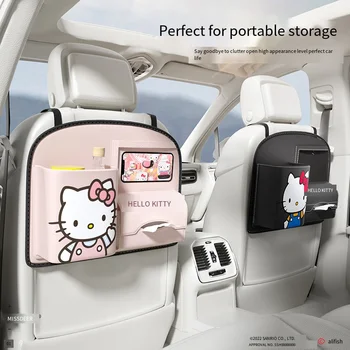 Kawaii Sanrio Hello Kitty Auto Skladovanie Taška V Aute Multifunkčné Úložný Box Auto Koša Môže Čerpať Papierové Krabice Auto Dekorácie Darček