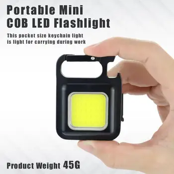 Mini LED Baterka Pracovné Svetlo Prenosné Vreckové Baterky Keychains Pochodeň USB Nabíjateľné Pre Outdoor Camping Malé Svetlo