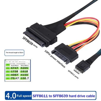 Mini SAS Oculink kom 4i vysokorýchlostné PCIE 4.0 SFF-8611 Na 8639 U. 2 Kábel Adaptéra SFF8611 Na SFF8639 Pevný Disk Kábel Mini SAS Oculink kom 4i vysokorýchlostné PCIE 4.0 SFF-8611 Na 8639 U. 2 Kábel Adaptéra SFF8611 Na SFF8639 Pevný Disk Kábel 1