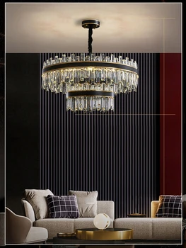 Moonriver Osvetlenie Luxusné Krištáľový Luster v Európskom Štýle Obývacej Izby Prívesok Svetlo Spálňa Reštaurácia Visí Lampa pre Domáce