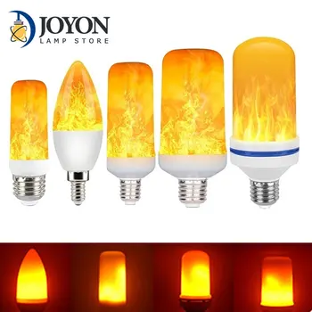 Nové E27 LED Plameň Svetla, Žiarovky, Oheň E26 Lampa Kukurica Žiarovka Blikanie LED Svetlo Dynamický Efekt Plameňa 3W 5W 9W 110V-220V