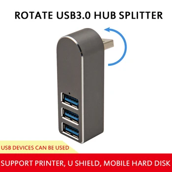 Otočná 3 Porte USB3.0 Hub Vysokú Rýchlosť Prenosu Dát Splitter Box Univerzálny Mini USB Hub Adaptér Pre PC, Notebooku MacBook