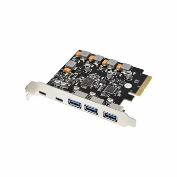 PCIE USB 3.0 rozšírenie kartu adaptéra 2-port TYPE-C 3-port USBA power free ASM3142 čip