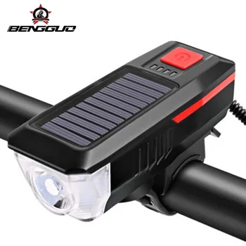 Požičovňa Svetlometu Solárne Horn Lampa USB Nabíjateľné Svetlometu Požičovňa Silné Svetlo, Blesk, jazda na Bicykli Zariadenie
