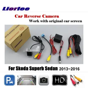 Pre Škoda Superb Sedan 2013~2016 Auto Spätné Cúvanie Parkovanie Fotoaparátu Zobrazenie / Zozadu Zálohu Späť HD CCD OEM CAM