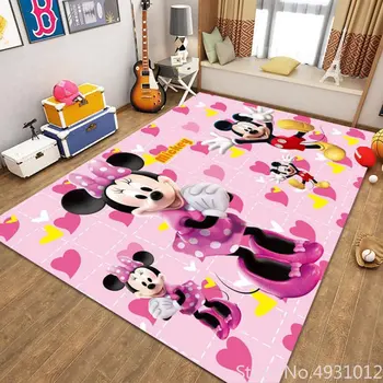 Prispôsobený Anti-Slip Koberec Koberec Disney Minnie Mickey Mouse pre Kúpeľňa Obývacia Izba Krytý Rohožky Podlahové Rohože Vianočný Darček