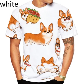 Pánske letné T-shirt, pes vytlačiť T-shirt, 3D vytlačené krátke rukávy T-shirt, 2023, tak roztomilý