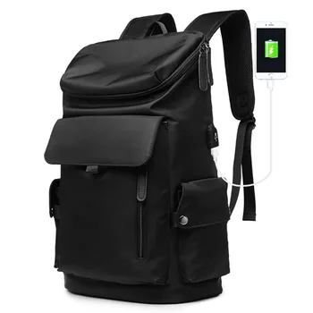 Pánske Plátno Počítač Batoh Pre 17-Palcový Notebook, Vodotesný, Anti-Theft USB Port Business Travel Bag