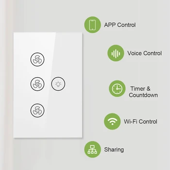 Smart Home Wifi Ventilátor Light Switch EU/USA, Stropný Ventilátor Lampa Prepínač Funguje S Alexa Google Tuya Rôzne Vzdialené Ovládanie Rýchlosti Smart Home Wifi Ventilátor Light Switch EU/USA, Stropný Ventilátor Lampa Prepínač Funguje S Alexa Google Tuya Rôzne Vzdialené Ovládanie Rýchlosti 5