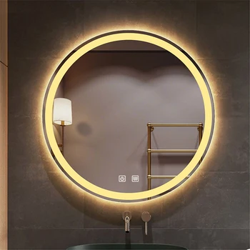 Svetlo Kúpeľňa Led Zrkadlo Moderných Mužov Kolo Stmievateľné Kúpeľňa Zrkadlo Európe Hotel Veľká Espelhos De Banho Dekorácie Interiéru