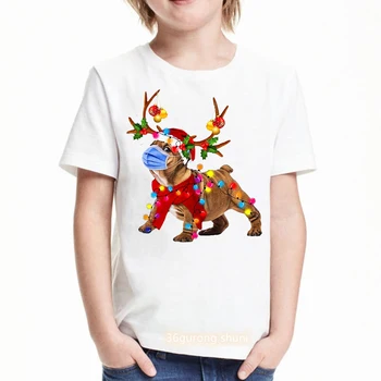 T-tričko pre chlapcov/dievčatá roztomilý Corgis Vianočný Stromček, Vianočné oblečenie móda Harajuku chlapci/dievčatá univerzálne tričko pre deti
