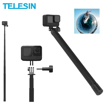 TELESIN 2.7/3m Dlhé Monopod Uhlíkových Vlákien Selfie Stick Pre GoPro Hero 12 11 10 9 Insta360 X2 X3 DJI Akcia 3 4 Kamery Príslušenstvo