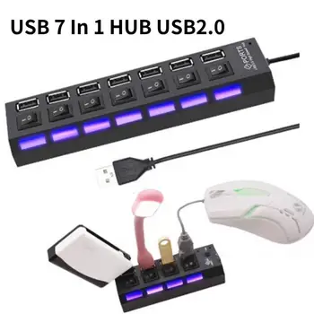 USB 2.0 Hub Rozbočovač USB 2.0 Multi USB Hub rozbočovač sieťového Adaptéra, 4/7 Port Viacerých Expander USB 3.0 Hub, Switch 30 CM Kábel Adaptéry