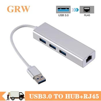 USB 3.0 pre RJ45 Rozbočovača 100Mbps Ethernet Sieťové Karty, USB, Ethernet, USB, Lan pre Macbook Windows 3 Porty USB 3.0 RJ45 Sieťový Adaptér