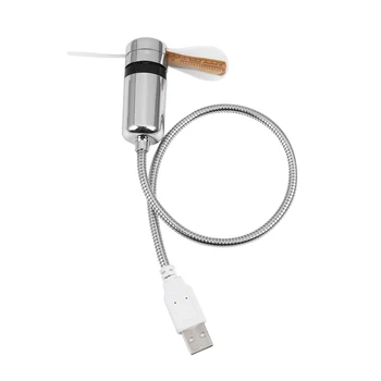 USB Fanúšikov Mini Času a Teploty, Displej Kreatívny Darček s LED Light Cool Gadget pre Notebook, Počítač PC