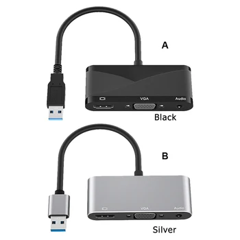 USB kompatibilný s HDMI Adaptér Dokovacej Stanice Viacportová Video Converter