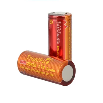 Veľkoobchod TrustFire IMR 26650 3,7 V 3400mAh Vysoký Odtok Nabíjateľné Lítiové Batérie, Bezpečnostný Vypúšťací Ventil pre LED Baterky