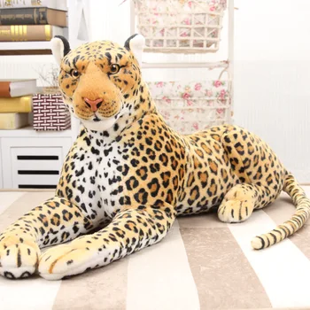 veľké 130 cm simulácia leopard plyšové hračky náchylný leopard mäkké bábiky,Vianočný darček w1967