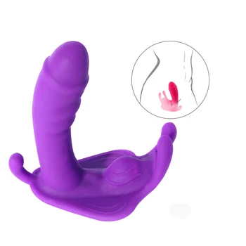 Vibračný Penis Motýľ Nositeľné Dildo Vibrátor G-Spot Sexuálne Hračky pre Ženy Stimulátor Klitorisu Diaľkové Ovládanie, Sexy Nohavičky 18