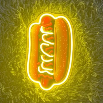 Vlastné Neónový nápis Hot Dog Neónové Svetlo Prihlásiť Obchod Led Nočné Lampy, Bar Výzdoba Jedálne, Reštaurácie Dekorácie