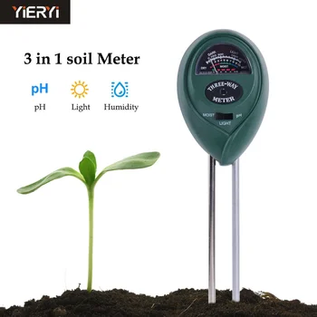Zelená kolo hlavy 3 v 1. pôda tester vlhkosti pôdy meter na meranie hodnoty ph