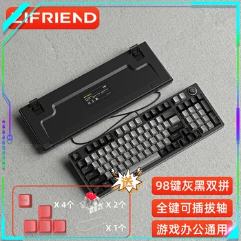 Zifriend 98 Tlačidlo Káblové USB Mechanické Klávesnice RGB Podsvietenie ABS Hot Swap Multimediálne Gombík Hráč Office Osobnosti Tlačidlo Počítač Acc