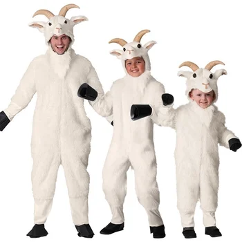 Zvieracie Kostýmy Deti Halloween Cosplay Kostým Romper Biela Baránok Ovce Kozy Dospelých Mužov Kostým Pre Purim Karneval Cosplay